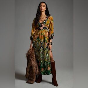 Anthropologie Floral Multicolor Maxi Dress Sz 14